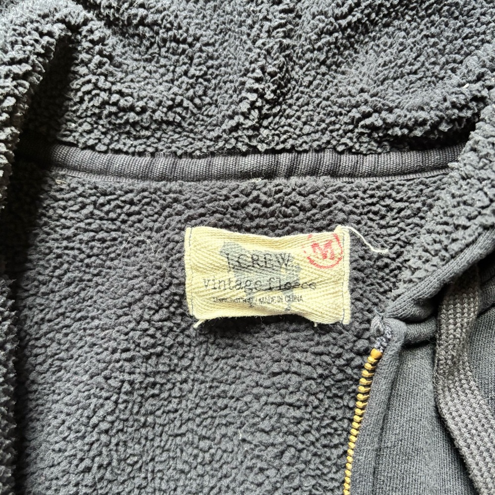 J. Crew Navy Sherpa-Lined Hoodie - Picture 2 of 3